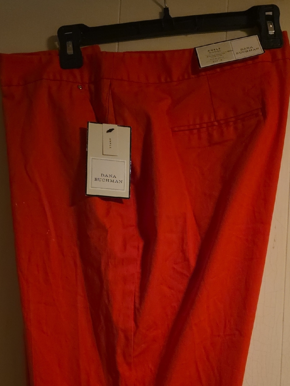 Dana Buchman Women’s Vibrant Orange-Red Ankle Chinos